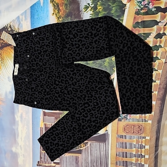 Madewell High Waist Velvet Cheetah Print Pants‎ Size 26 NWT - Picture 4 of 9